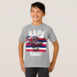 HAPA HAWAII HI Flag TRIBAL SHAKA BG Was T-Shirt