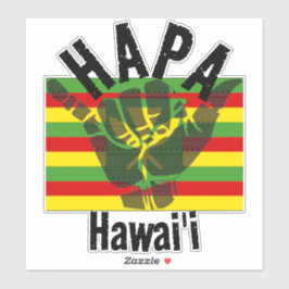 HAPA HAWAII Kānaka Maoli Flag TRIBAL SHAKA BG Aufkleber