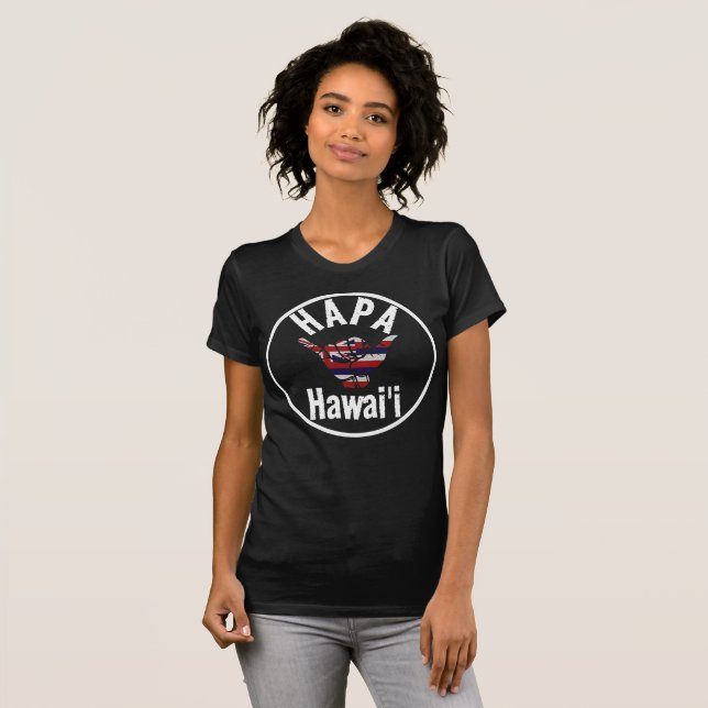 HAPA HAWAII TRIBAL HI Flag SHAKA T-Shirt (Vorne ganz)