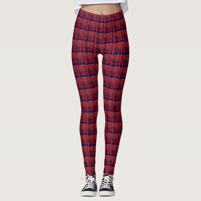 Hapa Plaid Orange 1974, Leggings (Devant)