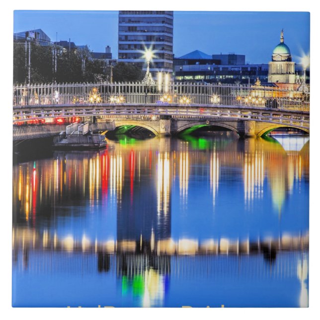 Ha'Penny Bridge, Dublin, Irland Fliese (Vorderseite)