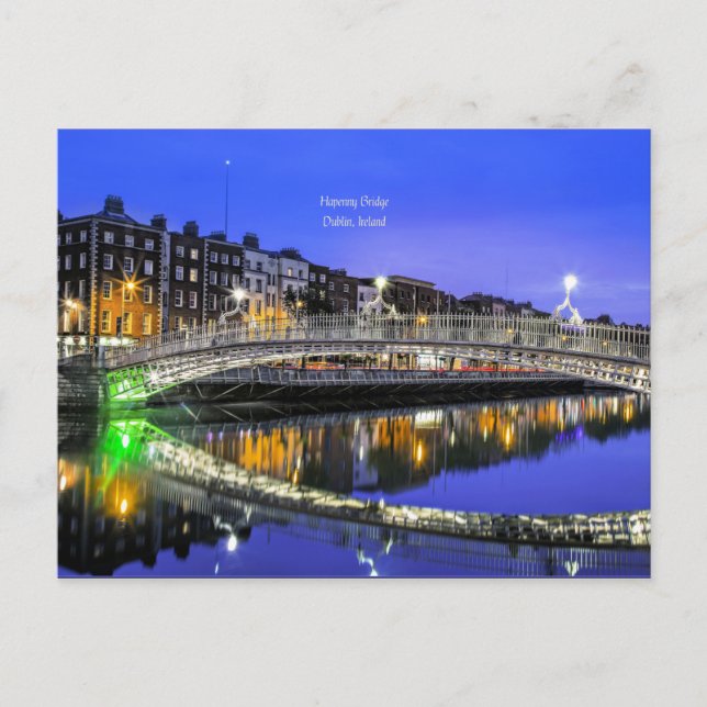 Ha'penny Bridge, Dublin, Irland landschaftliches F Postkarte (Vorderseite)