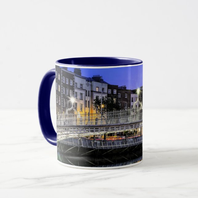 Ha'penny Bridge, Dublin, Irland landschaftliches F Tasse (Vorderseite Links)