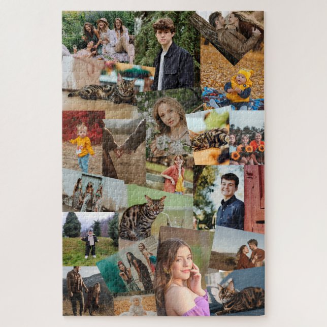 Haphazarden überschneidende Fotos Collage Template (Vertikal)