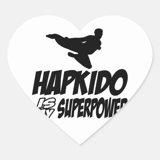 Hapkido ist meine Supermacht Herz-Aufkleber (Vorderseite)