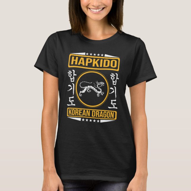 Hapkido mit dem koreanischen Drachen für die Hapki T-Shirt (Vorderseite)