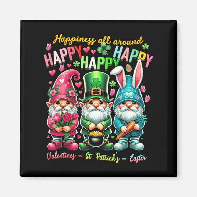 Hapness Allaround Gnome Happy Valentine St Patrick Magnet (Vorne)