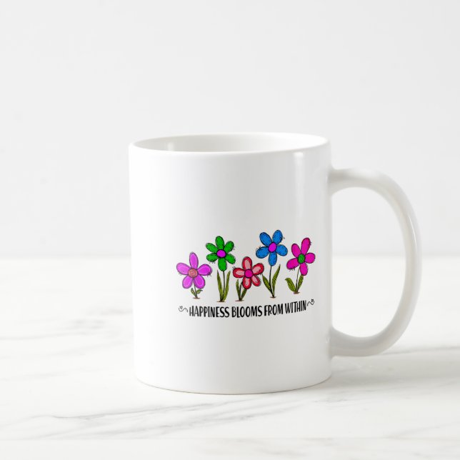 Hapness Blooms From A Within Insrational Motivatio Kaffeetasse (Rechts)