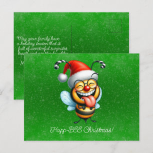 Happ-BEE Christmas Bee Gifts Tree Postkarte
