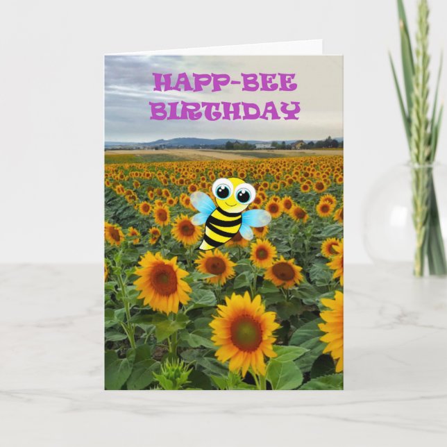 Happ-Bee Geburtstag Karte (Vorderseite)
