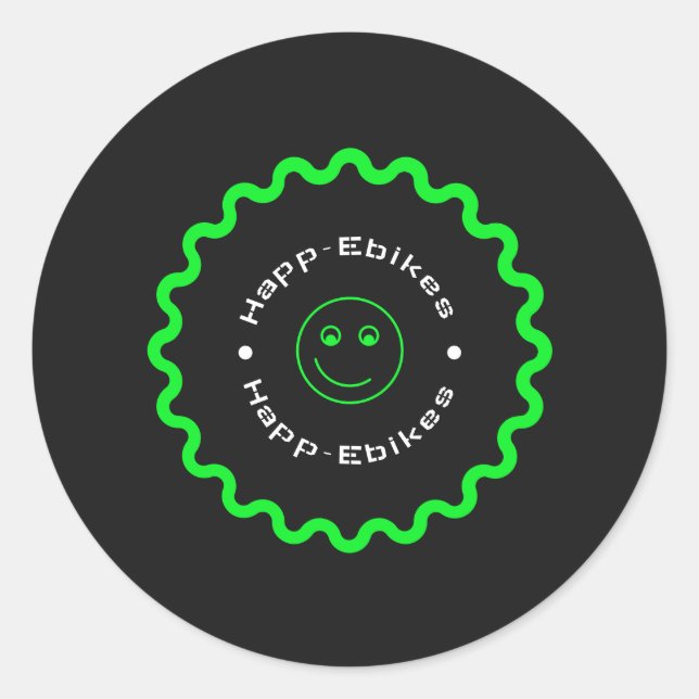 Happ-Ebikes Round Stickers (Vorderseite)