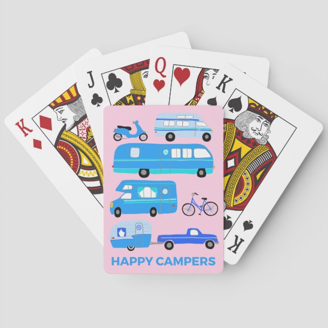 HAPPCAMPERS Retro Motorhome RV Anhänger Spielkarten (Rückseite)