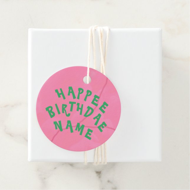 Happe Birthdae Favor Tags Geschenkanhänger (Beispiel)