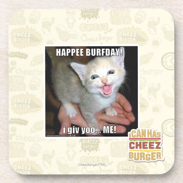HAPPEE BURFDAY! UNTERSETZER (Vorderseite)