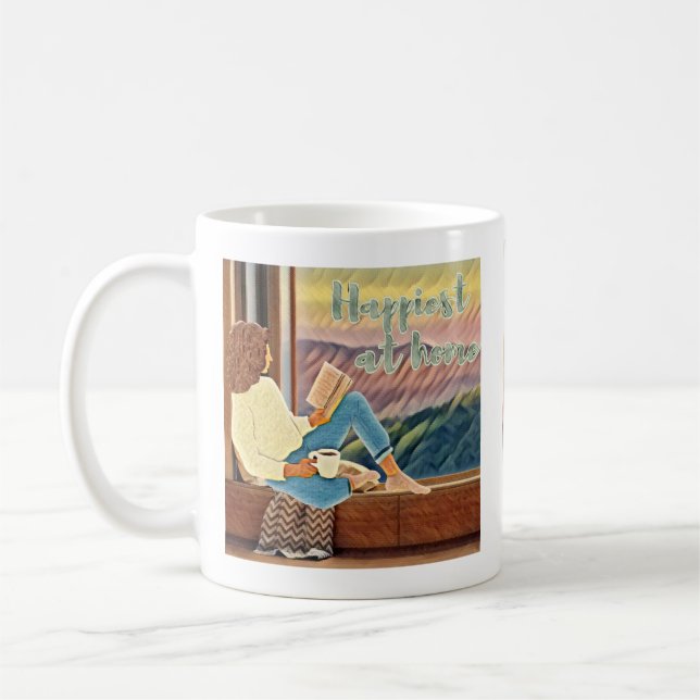 'Happest at Home' Café Mug (Gauche)