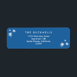 Happest Holidays Blue Christmas Address Label<br><div class="desc">Das glücklichste Weihnachtsanschrift-Label für Weihnachten in Blau ist für unsere "Happiest Holidays" Weihnachtskarten-Kollektion konzipiert. Diese sind in mehreren Farben erhältlich,  also Karo unsere Kollektionen für weitere verfügbare Ferienkarten!</div>