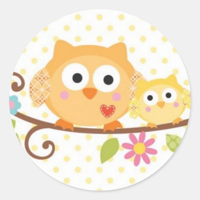 HAPPI TREE OWL BABY SHOWER STICKER (Vorderseite)