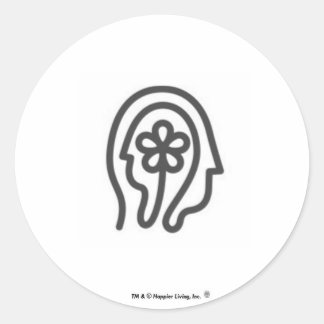 Happier Living Logo-Aufkleber rund Runder Aufkleber