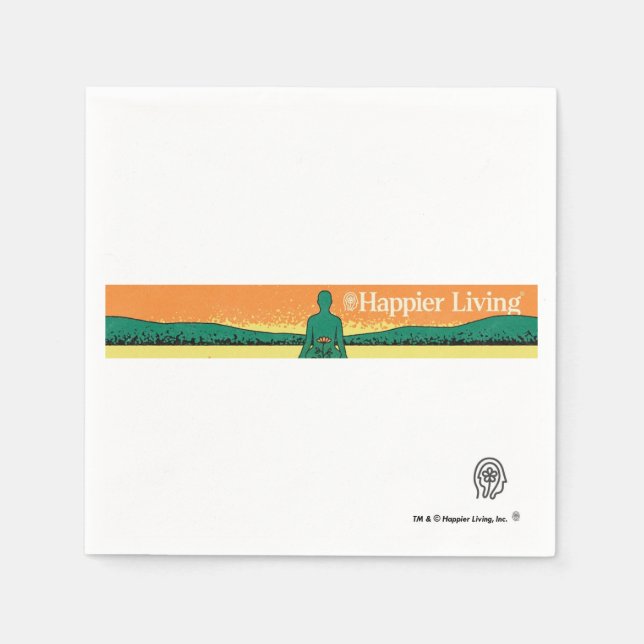 Happier Living Logo Paper Napkins Serviette (Vorderseite)