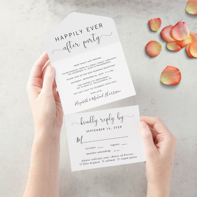 Happil Ever After Party Menu Choice Wedding All In One Einladung (Von Creator hochgeladen)