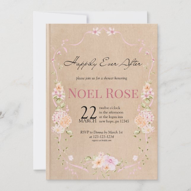 Happily Ever After Bridal Shower invitation Einladung (Vorderseite)