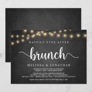 Happily Ever After Brunch, Lichterkette, Elopement Einladung