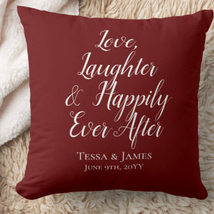 Happily Ever After Burgunderrotes Wurfkissen Kissen