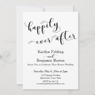 Happily Ever After Drehbuch Schwarz-Weiß-Empfang Einladung