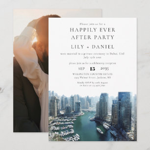 Happily Ever After Foto Dubai-Hochzeit Einladung
