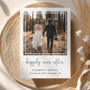 Happily Ever After Foto Hochzeitsempfang Ankündigung