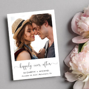 Happily Ever After Foto QR Code Hochzeitsempfang Einladung