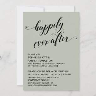 Happily Ever After Hearts Sage Hochzeitsempfang Einladung