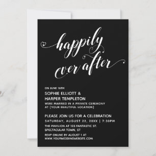 Happily Ever After Hearts Script Schwarz Reception Einladung