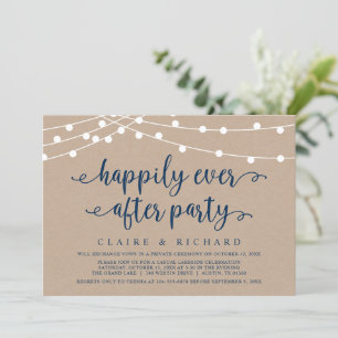 Happily Ever After Hochzeits-Elopement Casual Part Einladung
