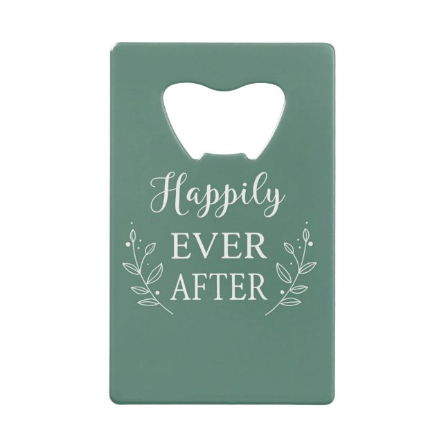 „Happily Ever After“-Hochzeitsdesign – Elegant  Geldbeutel Flaschenöffner (Vorderseite)