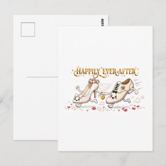 Happily Ever After Hochzeitsschuhe Postkarte
