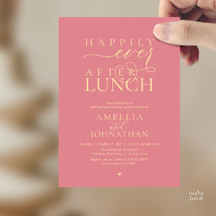 Happily Ever After Lunch Moderne Hochzeitsflucht Einladung