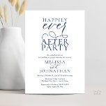 Happily Ever After Party, Classy Wedding Reception Einladung<br><div class="desc">Elegantly announce your happily ever after with our modern classy navy blue theme wedding elopement celebration invitation card, "Happily Ever After Party". Tailored for couples continuing their love story, this invitation strikes a perfect balance of sophistication and charm, setting the scene for an unforgettable event. Featuring a modern contemporary script...</div>