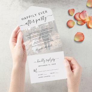 Happily Ever After Party Foto Hochzeitsempfang All In One Einladung