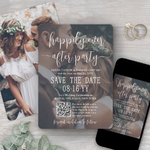 Happily Ever After Party Foto-Overlay QR Hochzeit Save The Date