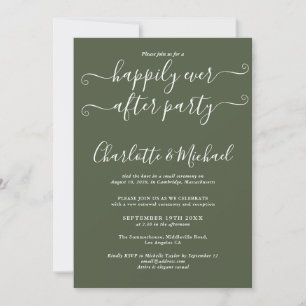 Happily Ever After Party Hochzeitsgelübde Olivgrün Einladung