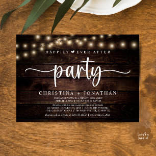 Happily Ever After Party,  Lichterketten Hochzeit Einladung