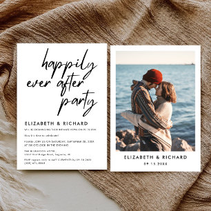 Happily Ever After Party Minimale Hochzeitsfeier Einladung