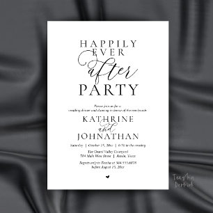 Happily Ever After Party, Moderne elegante Hochzei Einladung