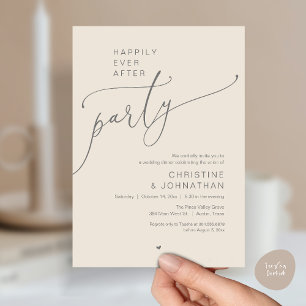 "Happily Ever After Party" Moderne Hochzeits-Dinne Einladung