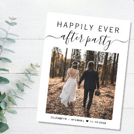 Happily Ever After Party Photo Wedding Ankündigungspostkarte