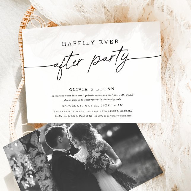 Happily Ever After Party Script Wedding Elopement Einladung (Von Creator hochgeladen)