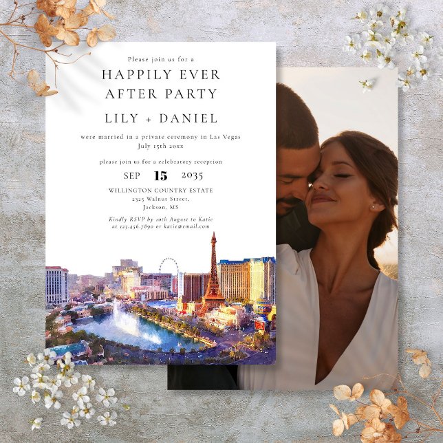 Happily Ever After Photo Las Vegas Wedding Einladung (Happily Ever After Photo Las Vegas Wedding Invitation)