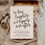 Happily Ever After Post Wedding Brunch Invitation Einladung<br><div class="desc">Our modern and casual post wedding brunch invitations in chic black and pale blush pink feature "to love,  laughter happily ever after" in black script typography with your wedding brunch details beneath. Cards reverse to a festive black and white confetti pattern.</div>