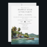 Happily Ever After Tropical Caribbean Wedding Einladung<br><div class="desc">This elegant happily ever after party watercolor tropical Caribbean elopement wedding invitation can be personalized with your information in chic typography. Designed by Thisisnotme©</div>